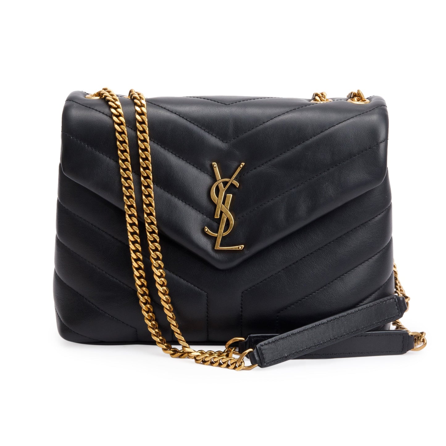 Saint Laurent 2021 Black Quilted Leather Small Loulou Shoulder Bag