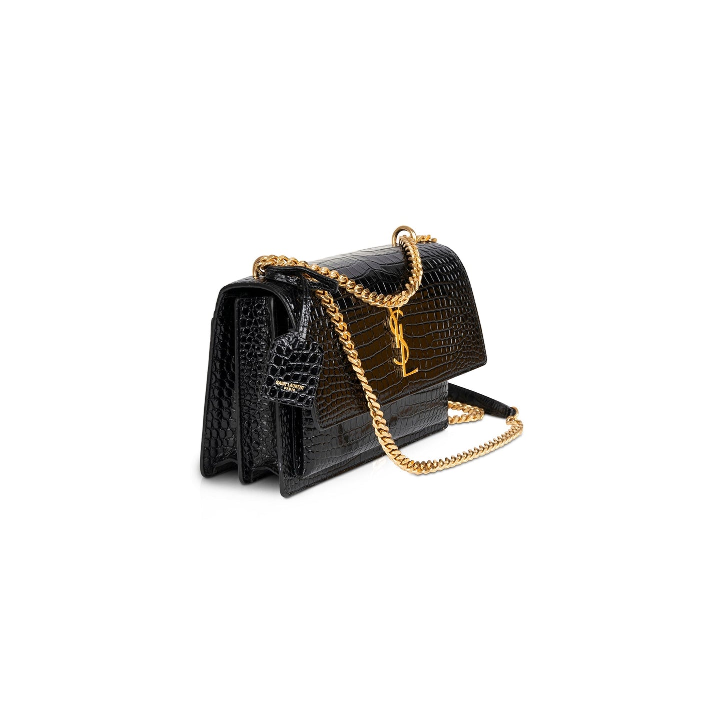 Saint Laurent 2021 Medium Crocodile Embossed Sunset Bag