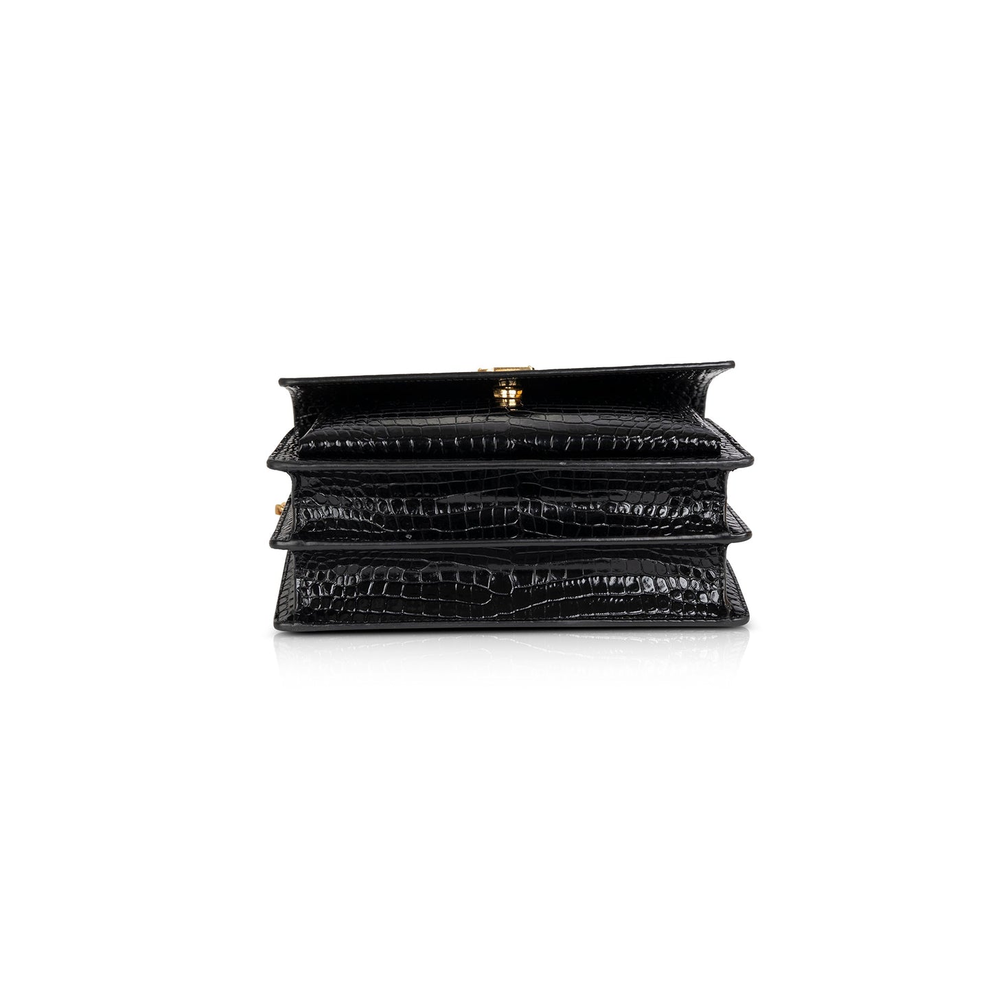 Saint Laurent 2021 Medium Crocodile Embossed Sunset Bag