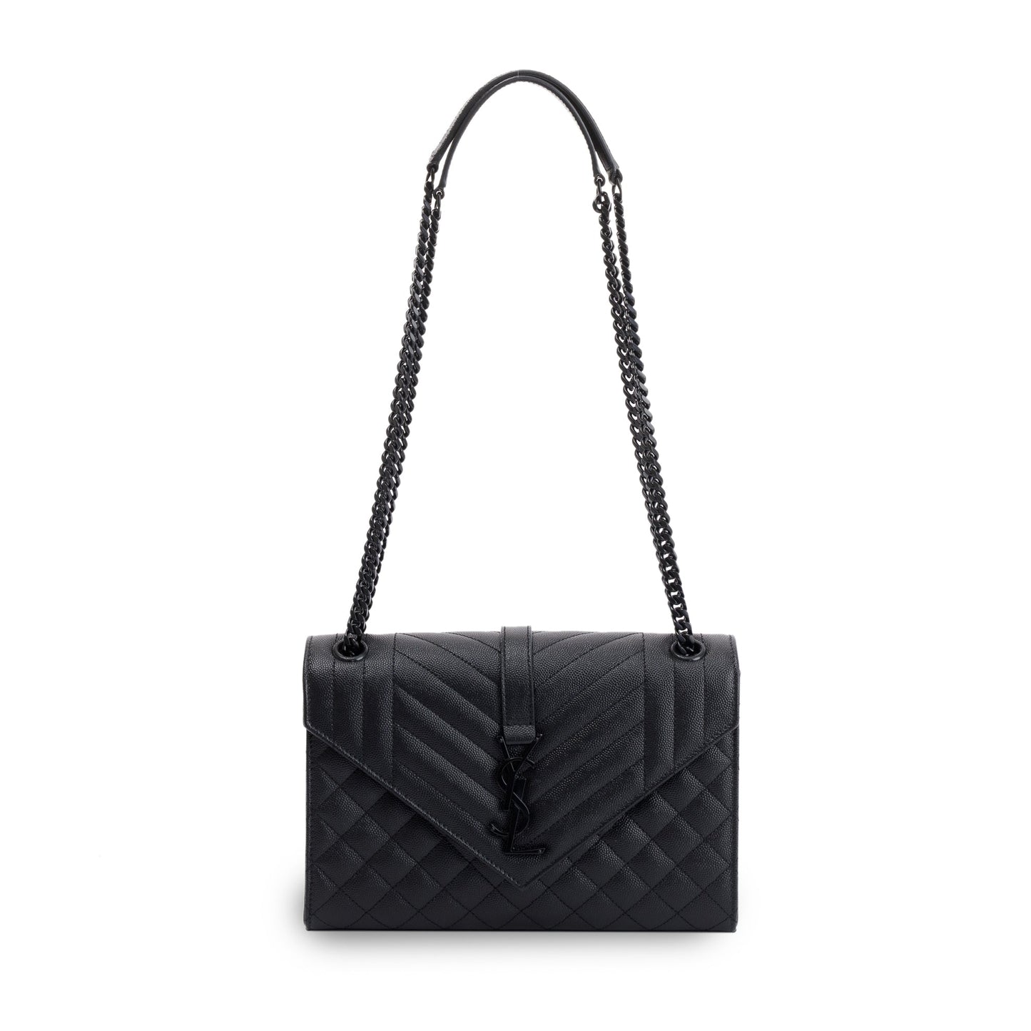 Saint Laurent 2021 Medium Monogram Matelasse Envelope Chain Bag