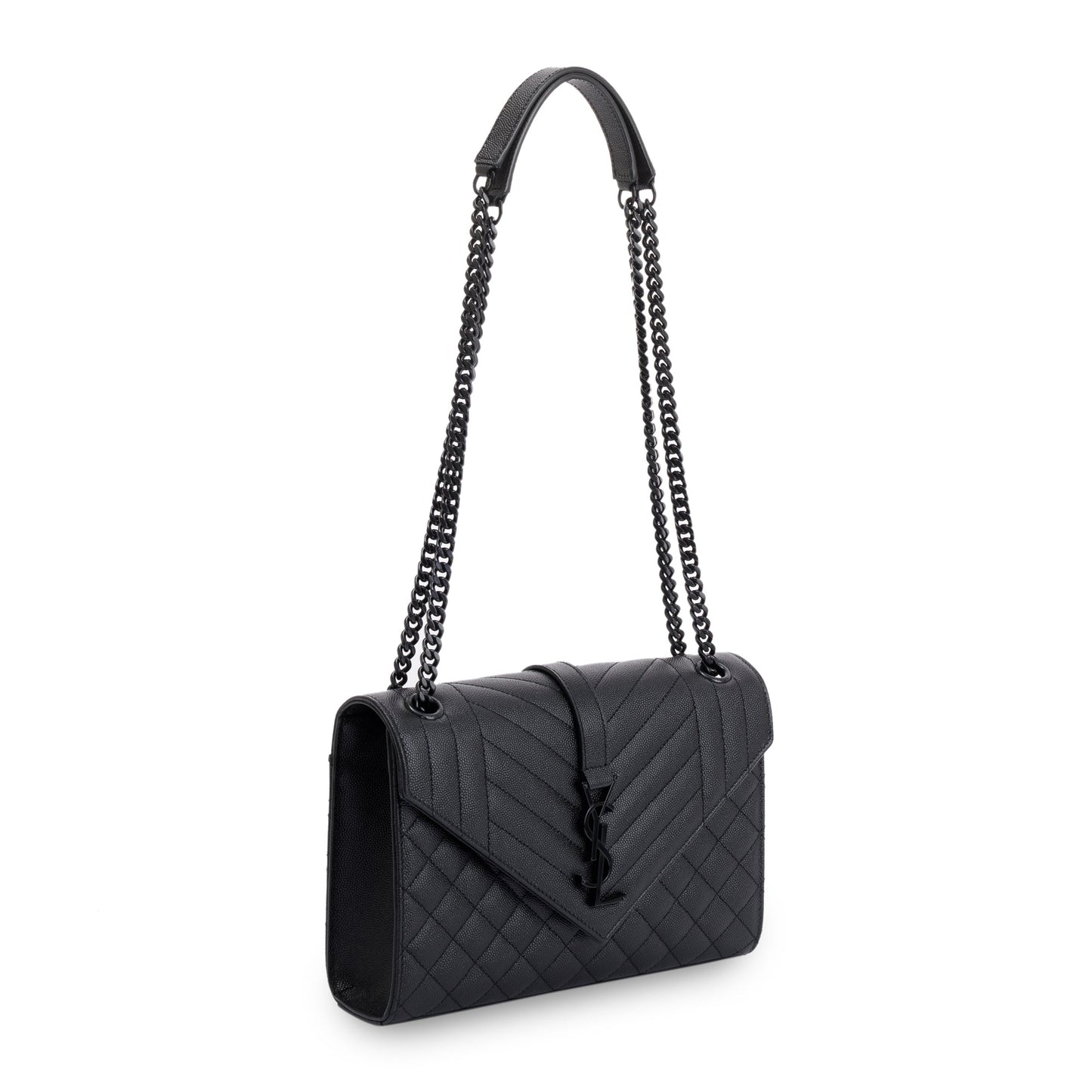 Saint Laurent 2021 Medium Monogram Matelasse Envelope Chain Bag