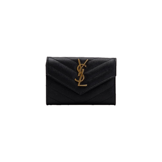 Saint Laurent 2021 Small Cassandre Matelasse Envelope Wallet