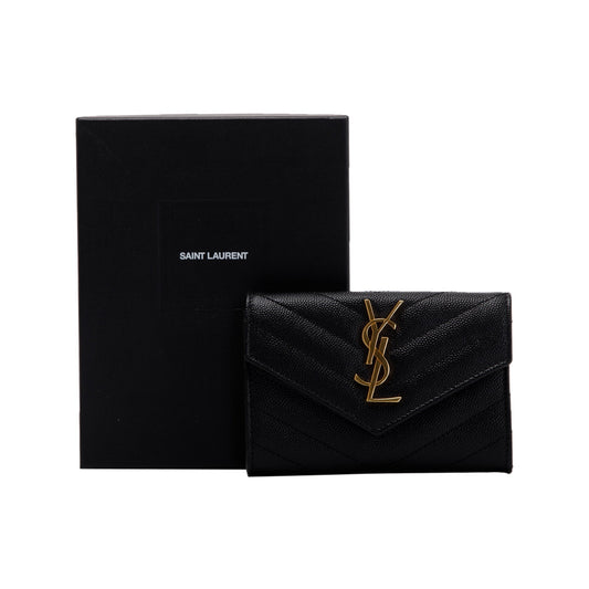 Saint Laurent 2021 Small Cassandre Matelasse Envelope Wallet