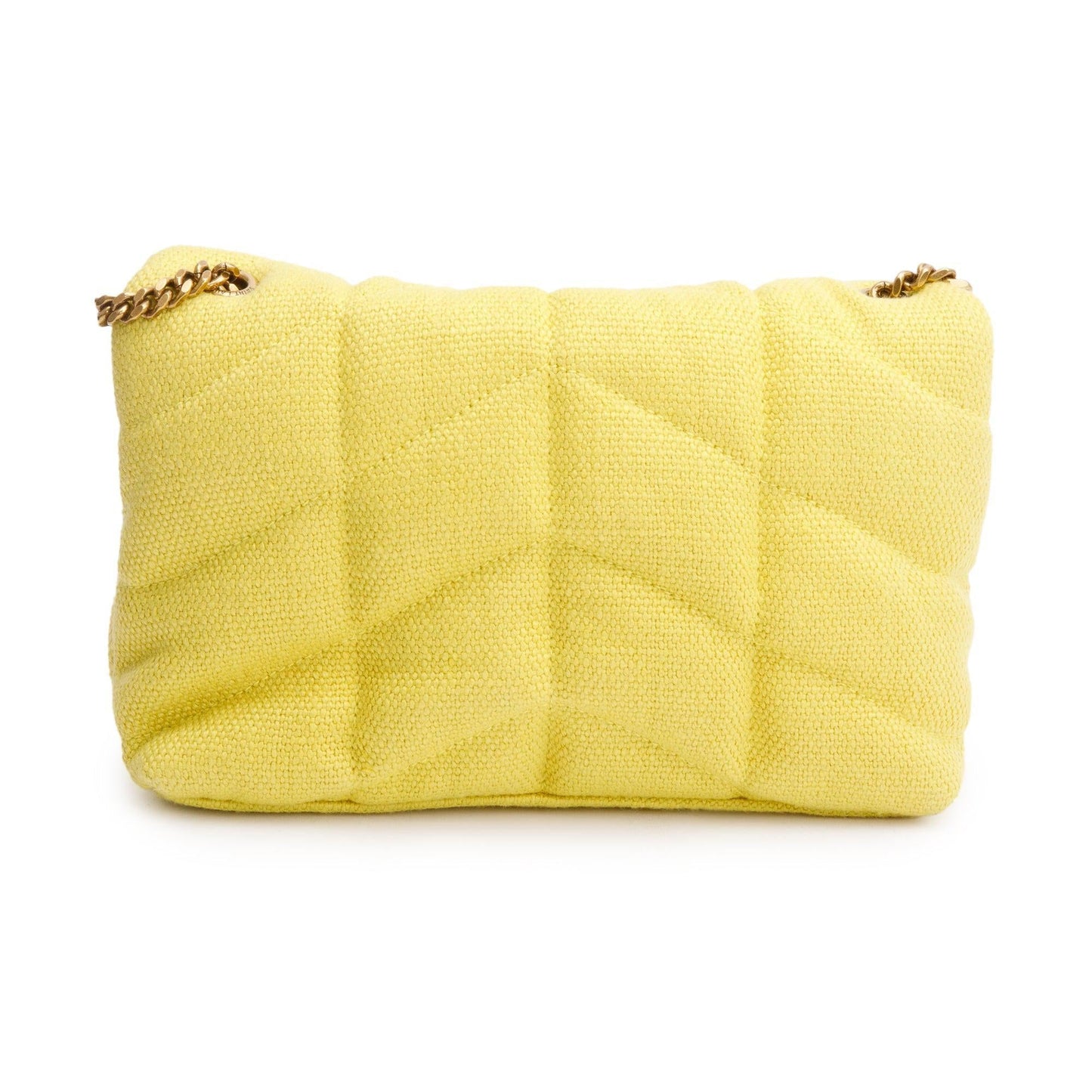 Saint Laurent 2021 Yellow Quilted Canvas Toy Puffer Loulou Shoulder Bags
