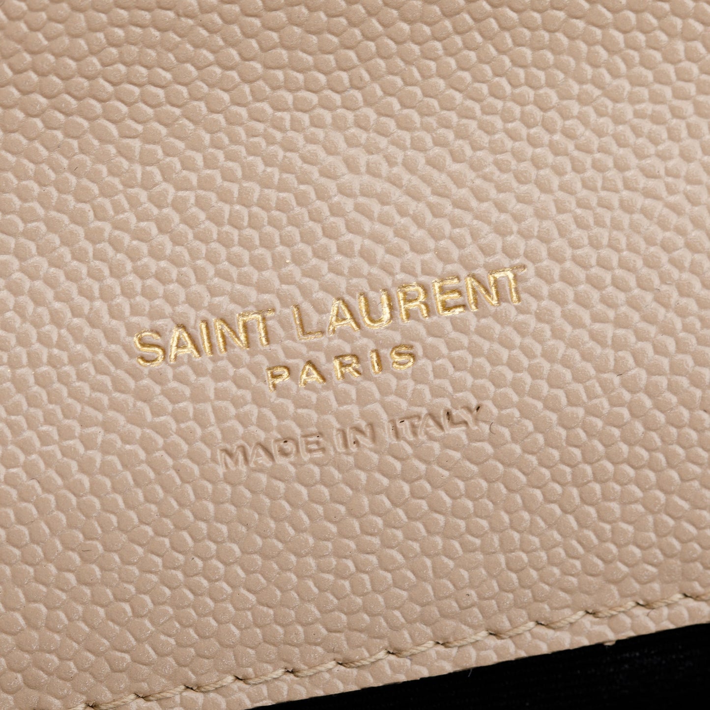 Saint Laurent 2022 Beige Grain De Poudre Matelasse Cassandre Flap Pouch