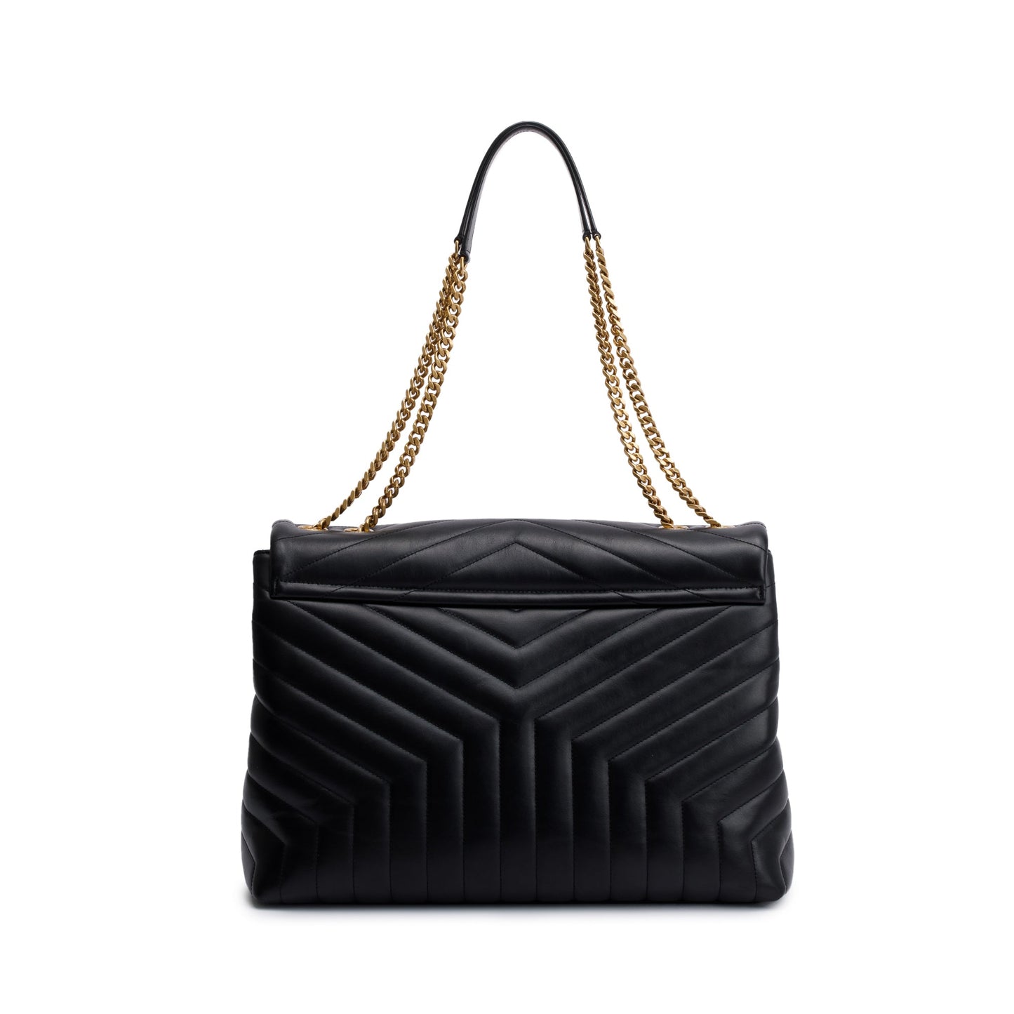 Saint Laurent 2022 Black Calfskin Leather Large Loulou Shoulder Bag