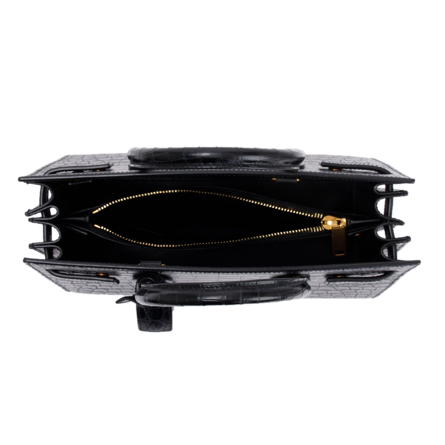 Saint Laurent 2022 Black Crocodile Embossed Leather Baby Sac De Jour