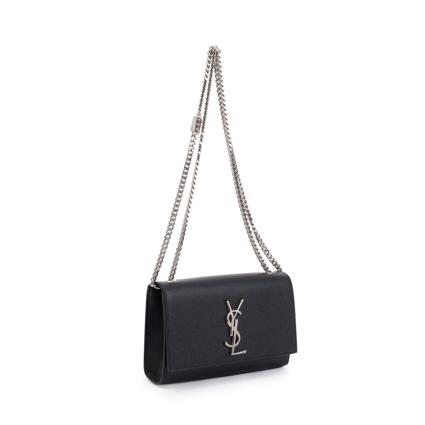 Saint Laurent 2022 Black Grain De Poudre Leather Small Kate Bag