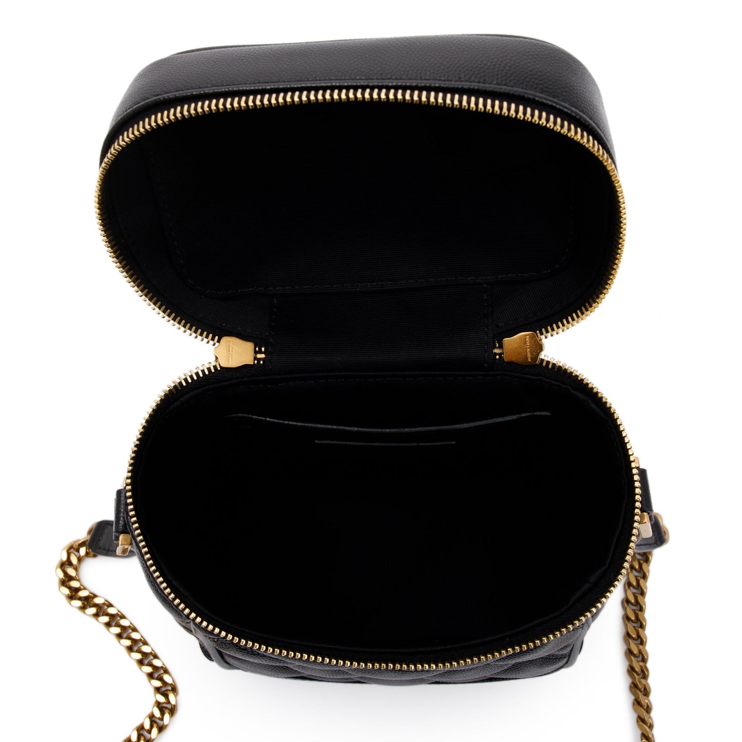 Saint Laurent 2022 Black Grain de Poudre Leather 80's Vanity Bag