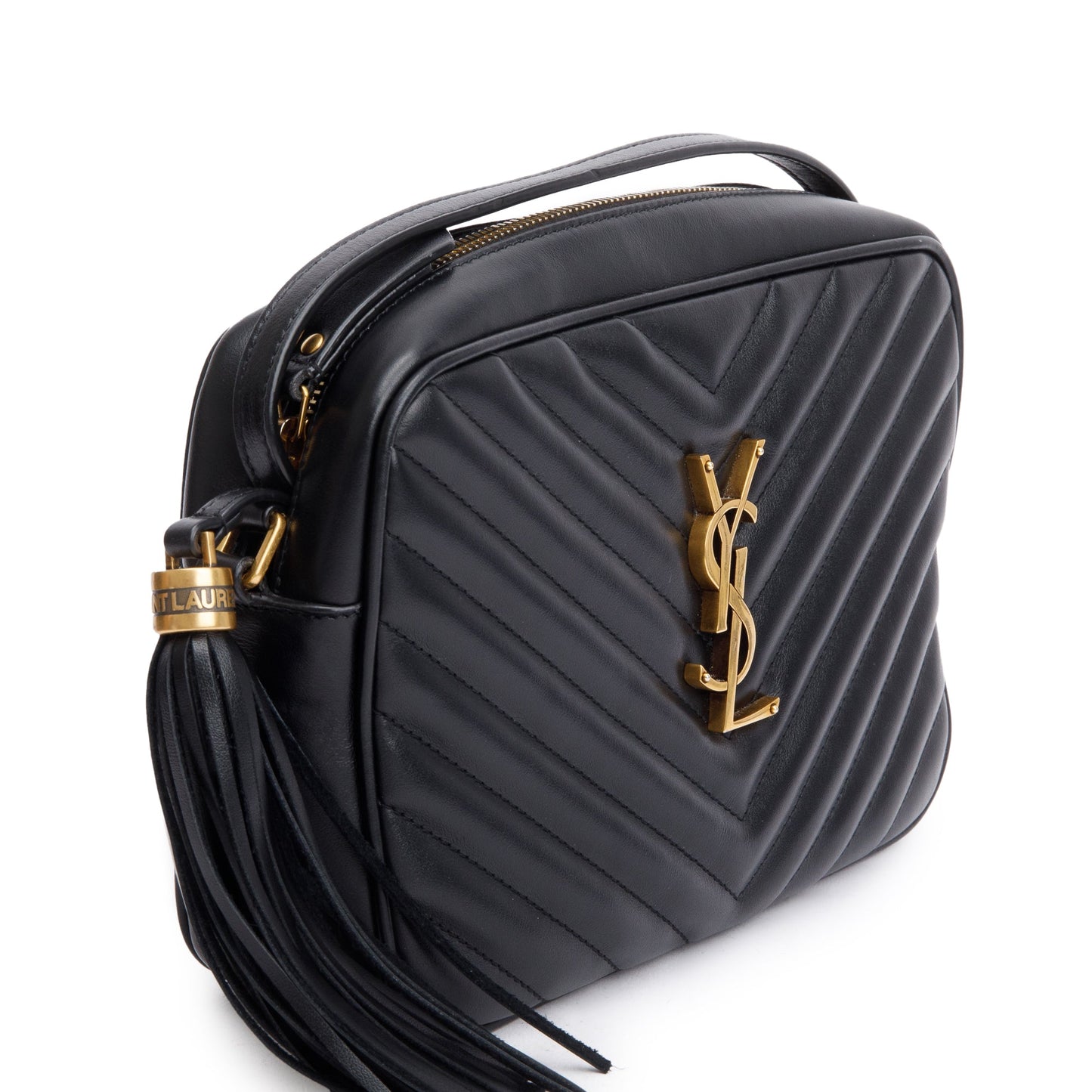 Saint Laurent 2022 Black Quilted Leather Lou Camera Bag