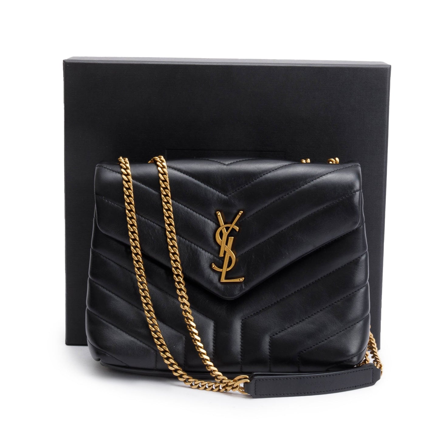 Saint Laurent 2022 Black Quilted Leather Small Loulou Shoulder Bag