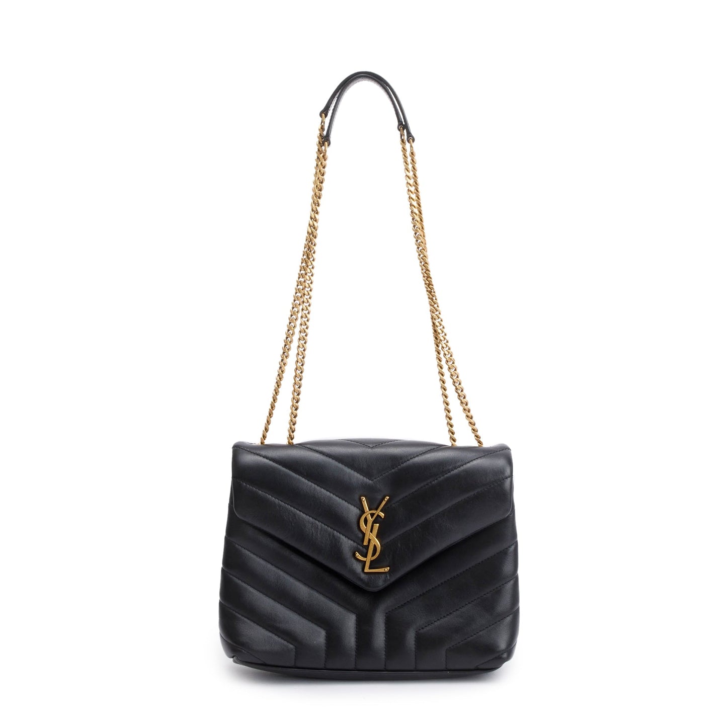 Saint Laurent 2022 Black Quilted Leather Small Loulou Shoulder Bag