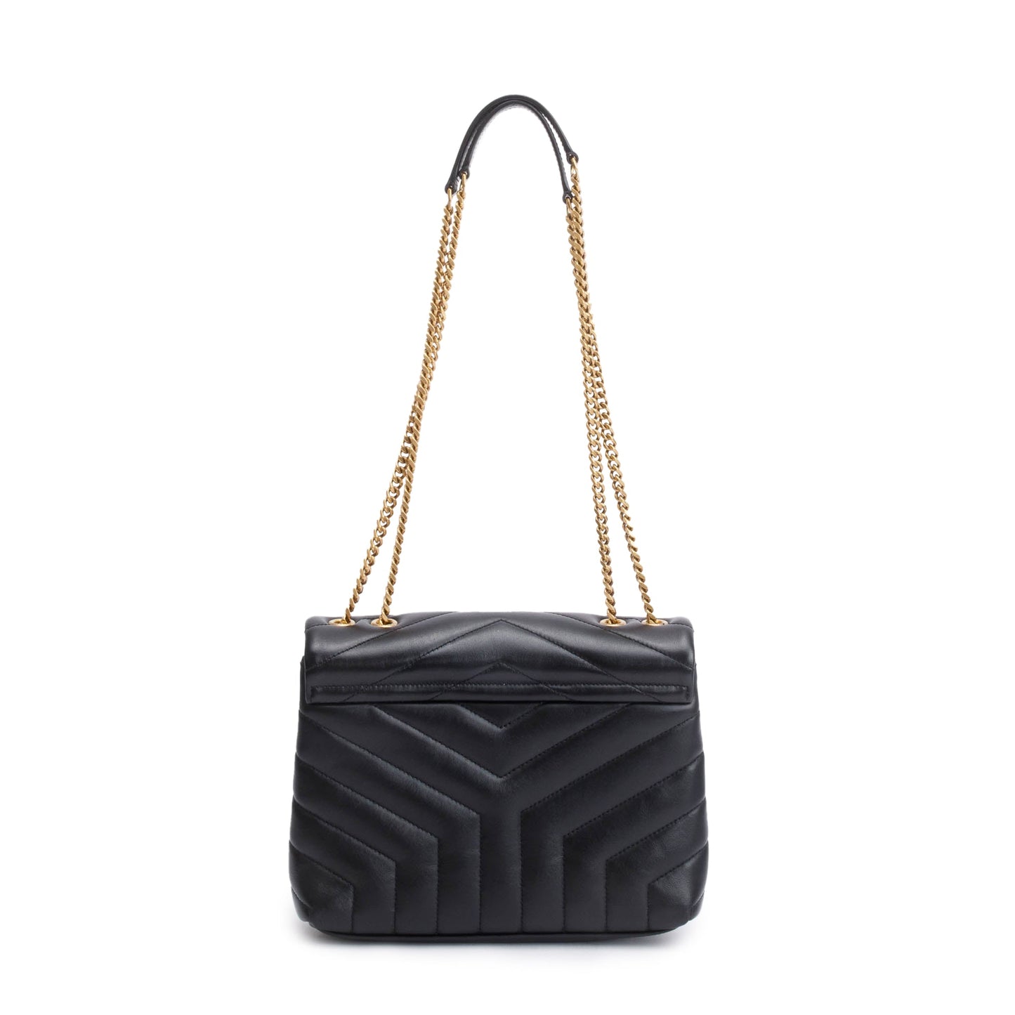 Saint Laurent 2022 Black Quilted Leather Small Loulou Shoulder Bag