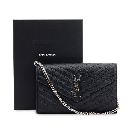 Saint Laurent 2022 Cassandre Matelasse Chain Wallet