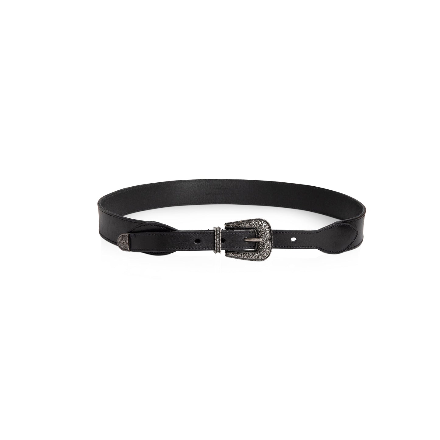Saint Laurent 2022 Folk Buckle Leather Belt