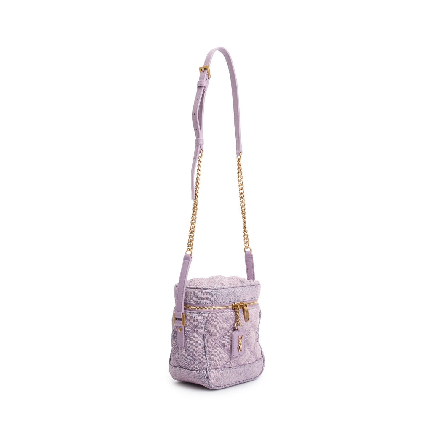 Saint Laurent 2022 Purple Denim 80's Vanity Crossbody Bag