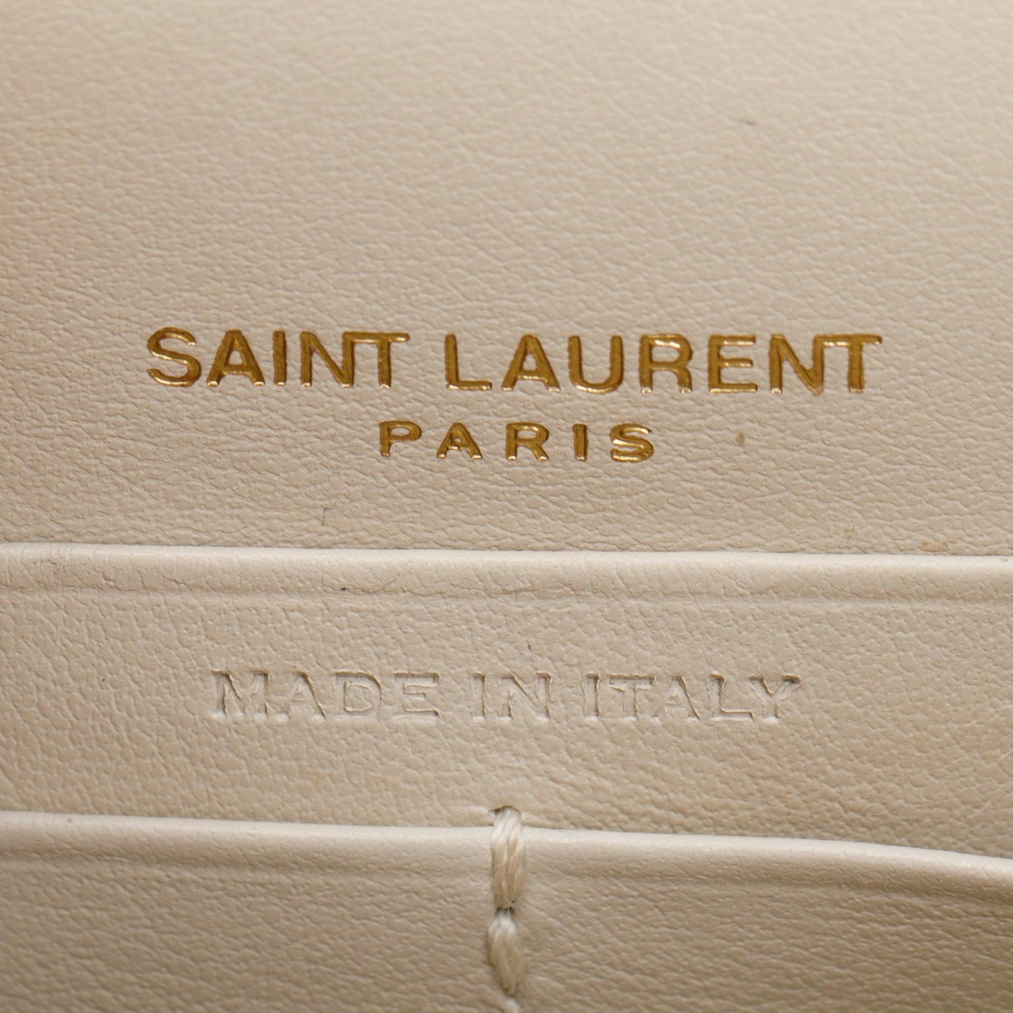 Saint Laurent 2022 White Crocodile Embossed Sunset Chain Wallet