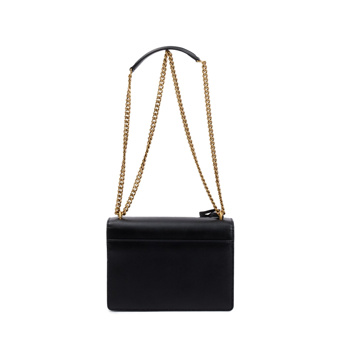 Saint Laurent 2023 Black Leather Medium Sunset Bag