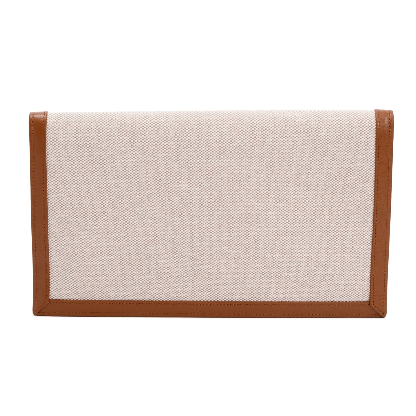 Saint Laurent 2023 Natural Beige Canvas & Leather Uptown Pouch