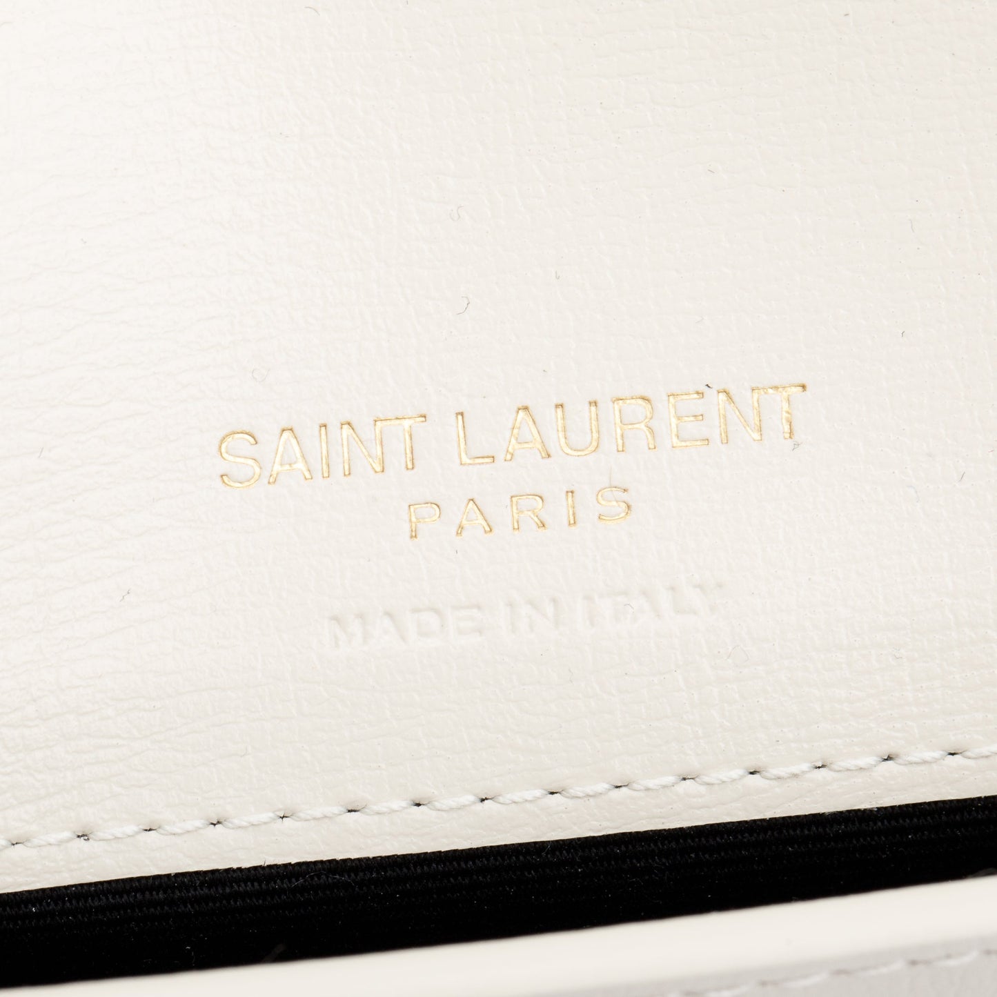 Saint Laurent 2023 White Smooth Leather Cassandre Phone Holder Bag