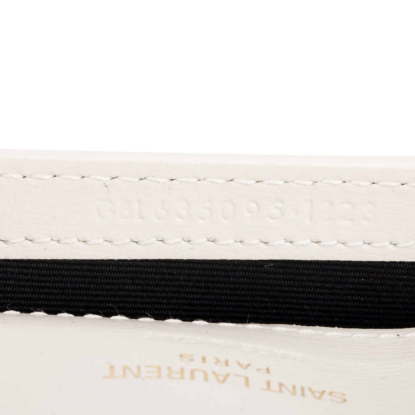 Saint Laurent 2023 White Smooth Leather Cassandre Phone Holder Bag