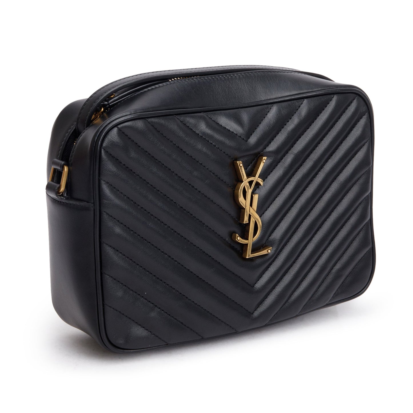 Saint Laurent 2024 Black Quilted Leather Lou Camera Bag