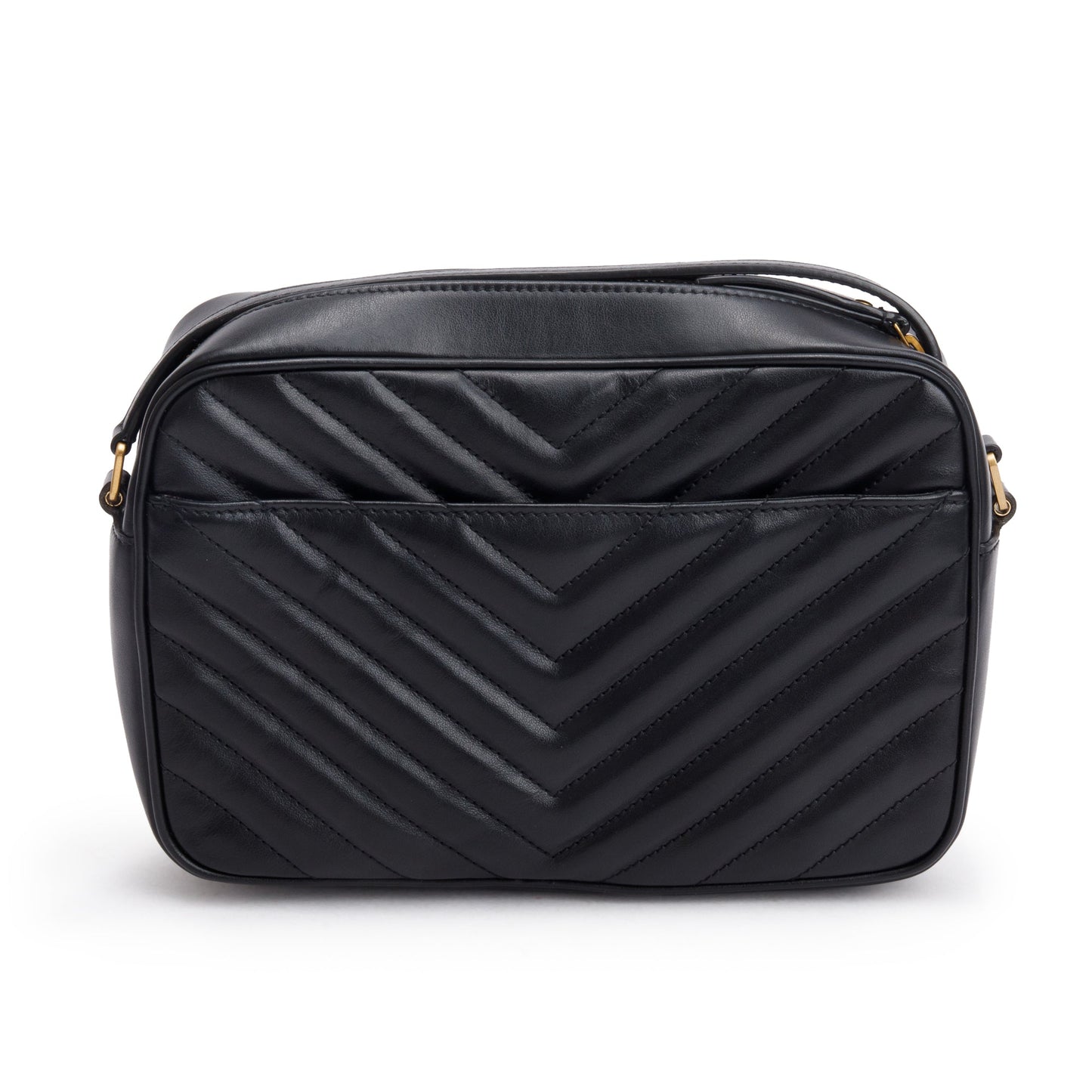 Saint Laurent 2024 Black Quilted Leather Lou Camera Bag