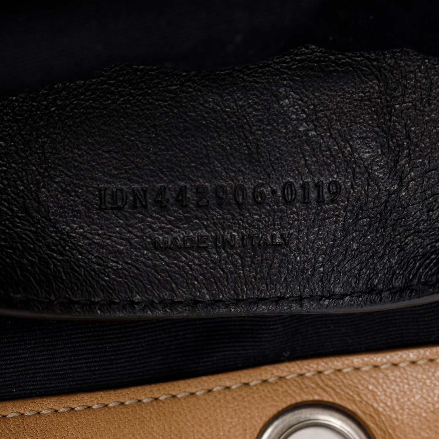 Saint Laurent Beige Calfskin Chevron Monogram Nolita Shoulder Bag