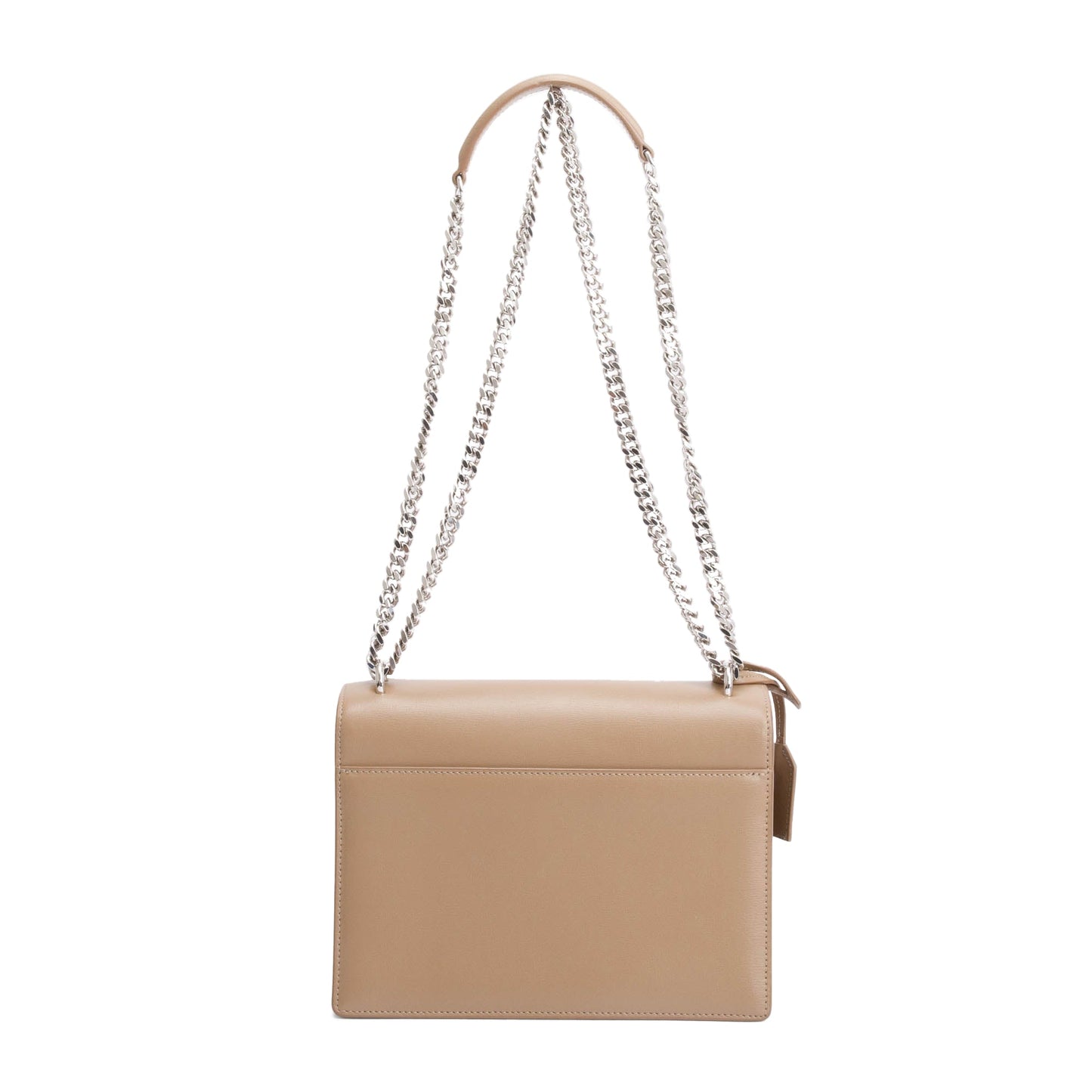 Saint Laurent Beige Calfskin Leather Medium Sunset Shoulder Bag
