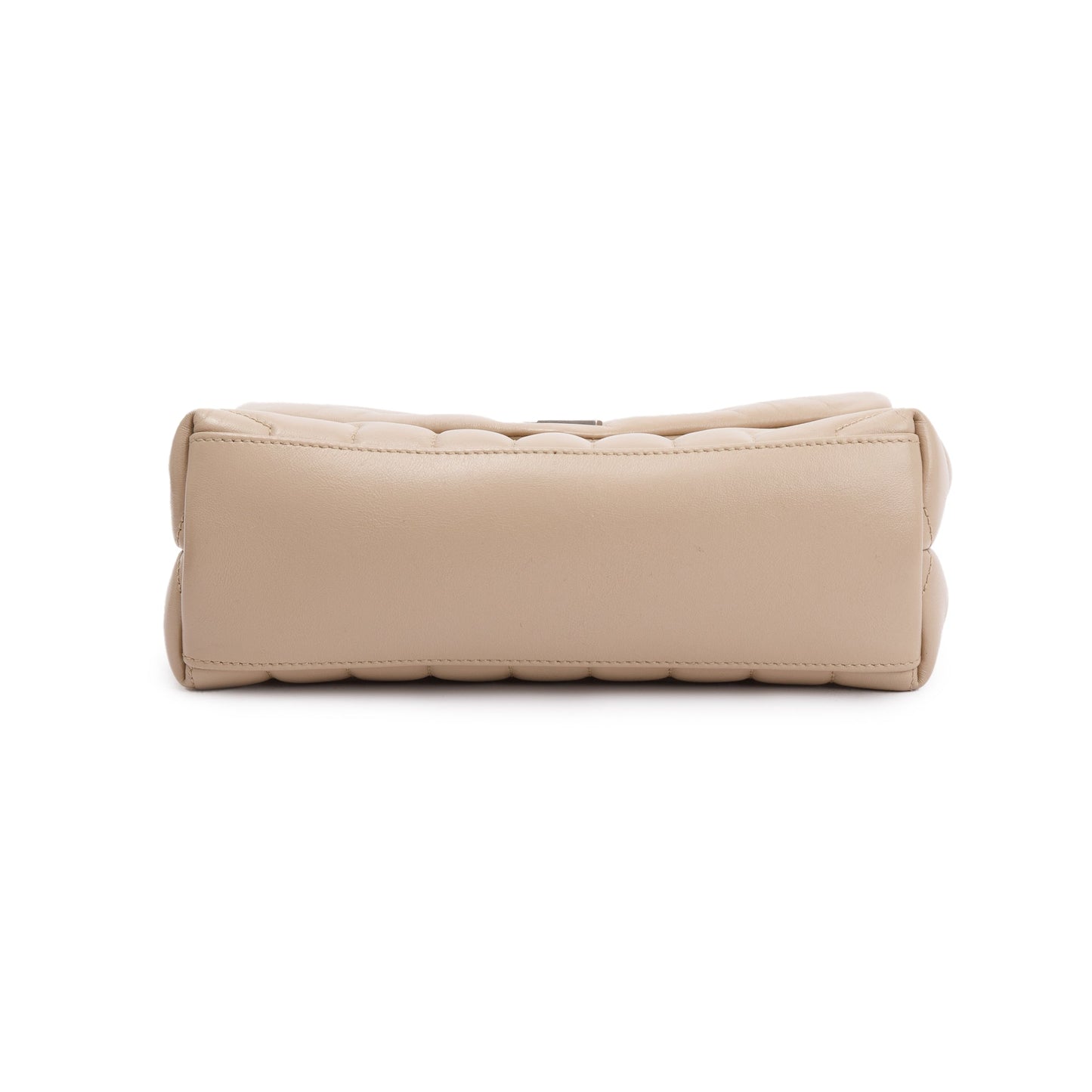 Saint Laurent Beige Calfskin Leather Small Loulou Chain Shoulder Bag