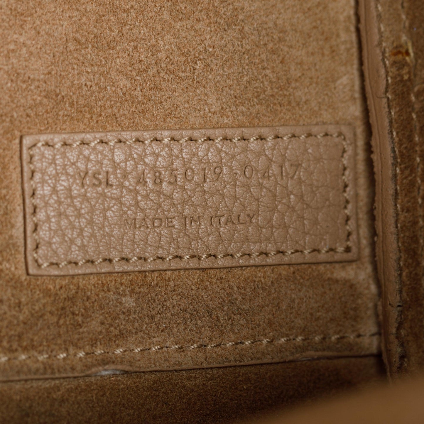 Saint Laurent Beige Grained Leather Nano Sac De Jour