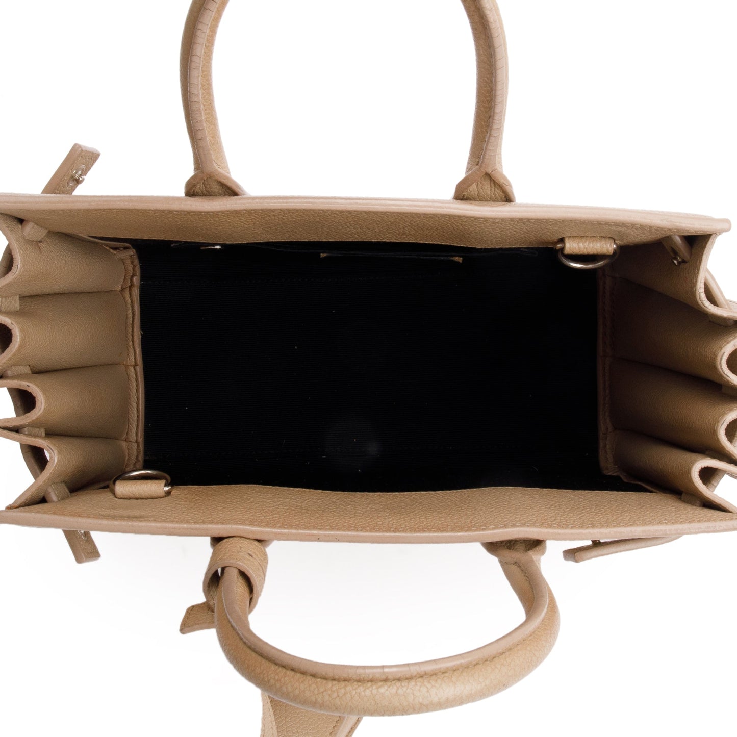 Saint Laurent Beige Grained Leather Nano Sac De Jour