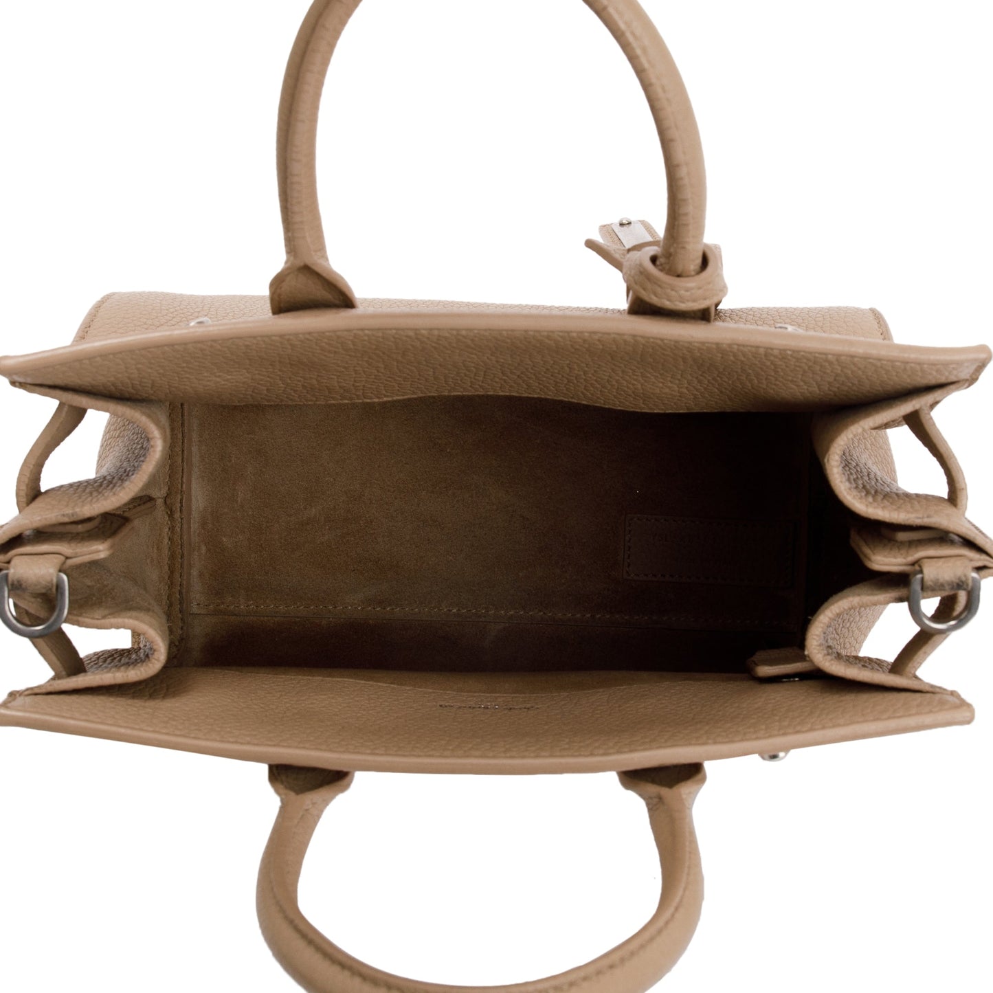 Saint Laurent Beige Grained Leather Nano Sac De Jour