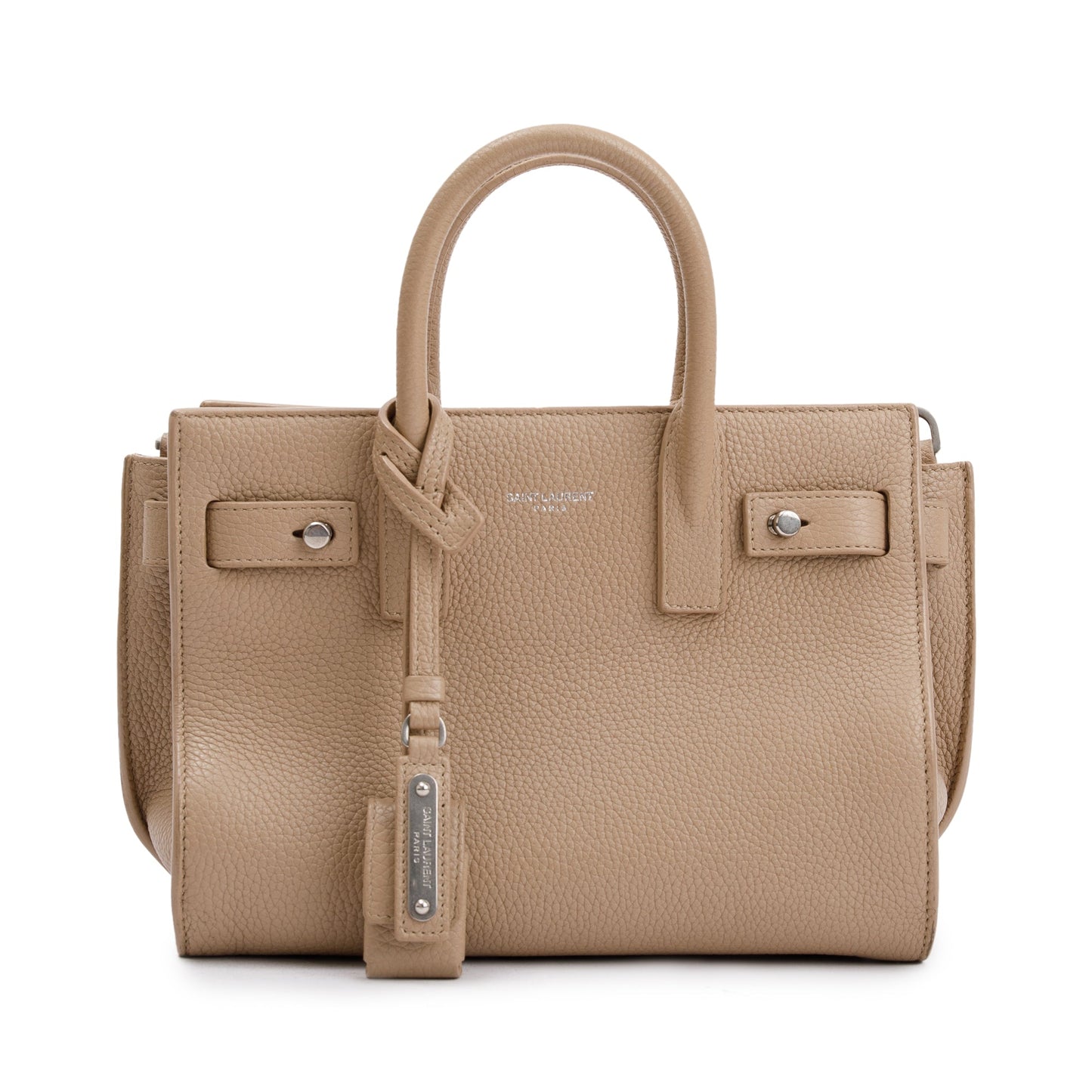 Saint Laurent Beige Grained Leather Nano Sac De Jour