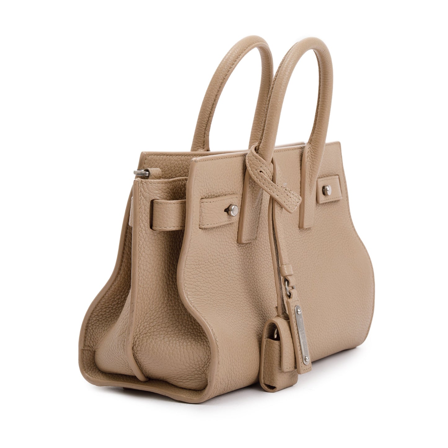 Saint Laurent Beige Grained Leather Nano Sac De Jour