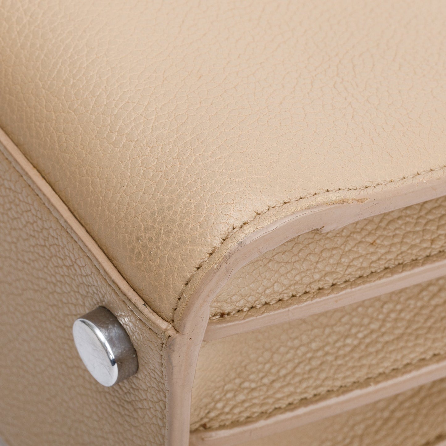 Saint Laurent Beige Grained Leather Nano Sac De Jour