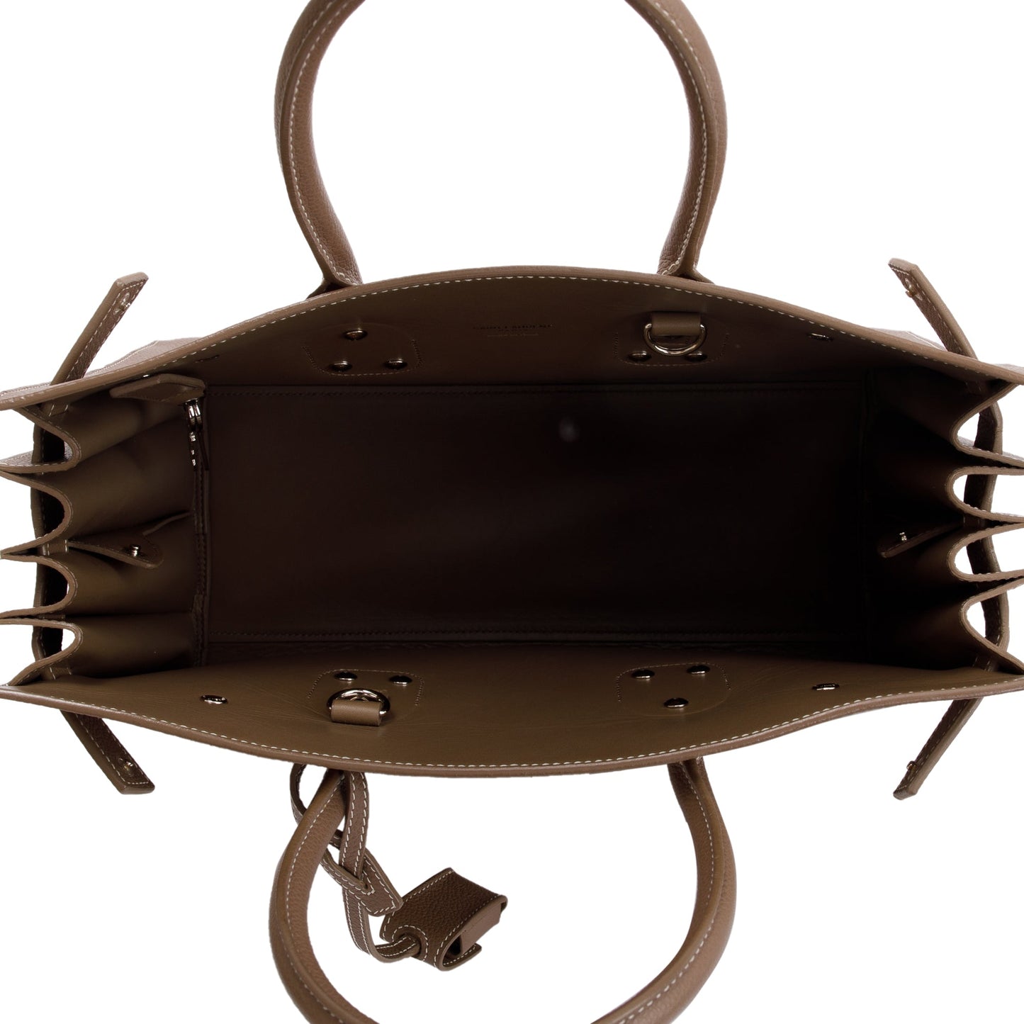 Saint Laurent Beige Grained Leather Small Sac De Jour