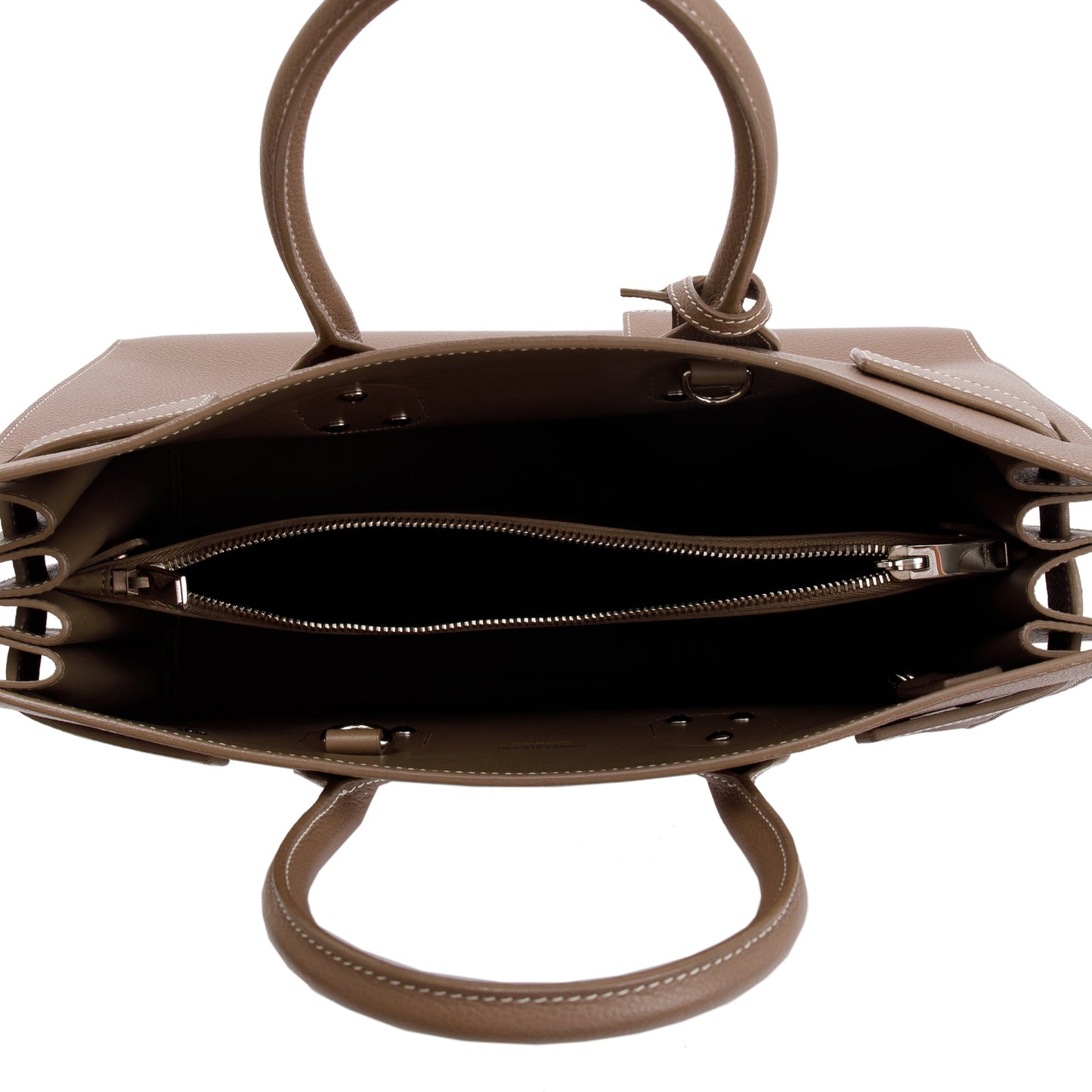 Saint Laurent Beige Grained Leather Small Sac De Jour