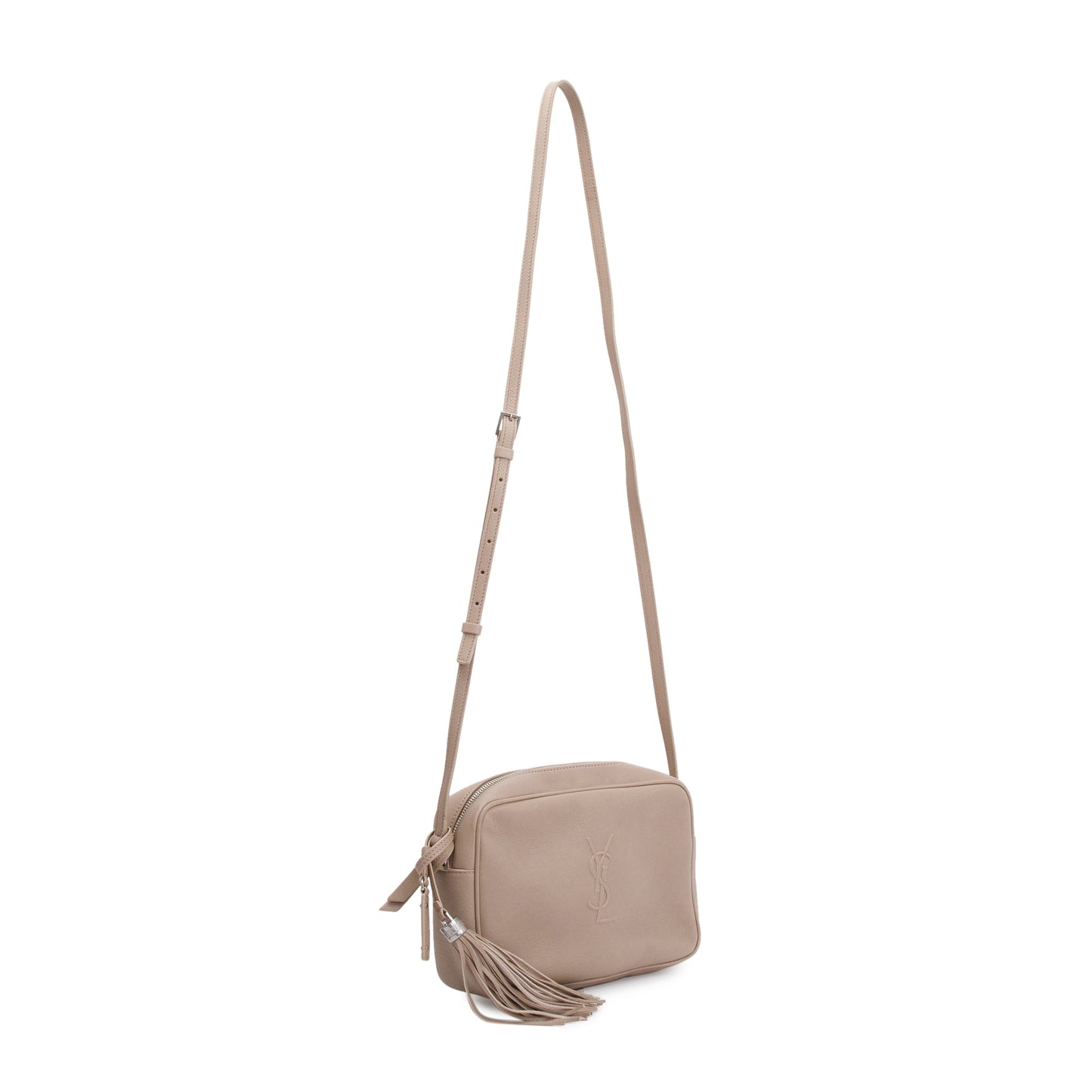 Saint Laurent Beige Monogram Leather Small Lou Camera Bag