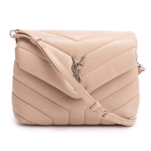 Saint Laurent Beige Monogram Matelasse Toy Loulou Crossbody Bag
