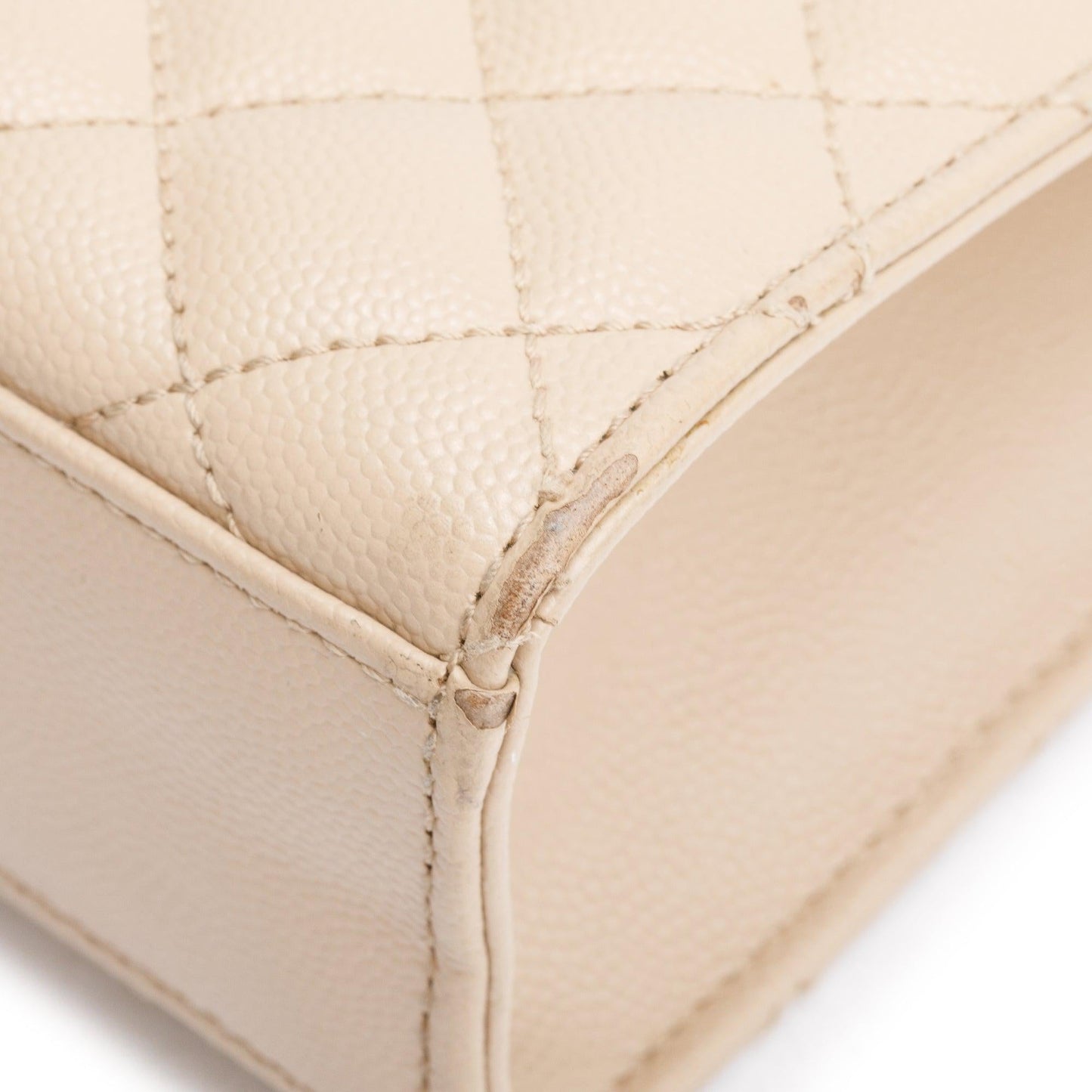 Saint Laurent Beige Quilted Grain De Poudre Leather Large Envelope Chain Bag