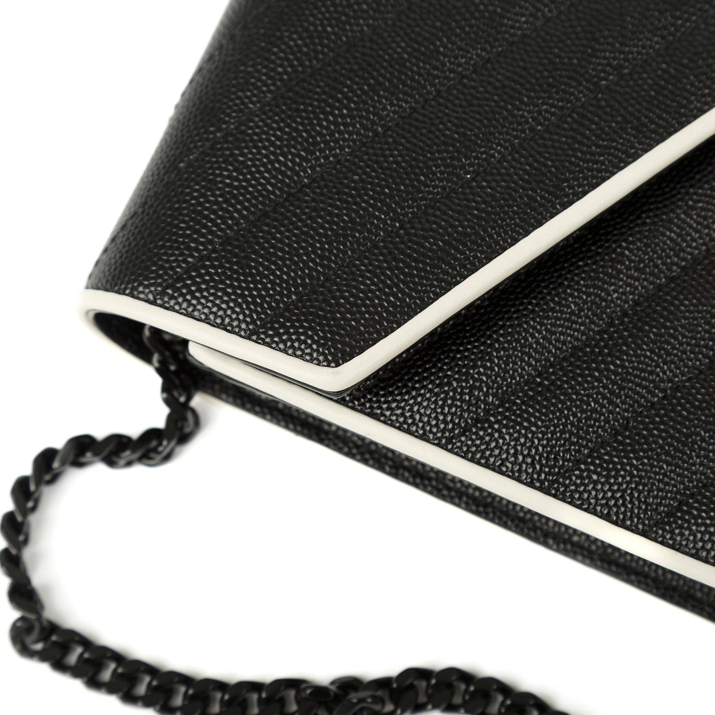 Saint Laurent Bicolour Cassandre Chain Wallet