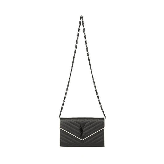 Saint Laurent Bicolour Cassandre Chain Wallet