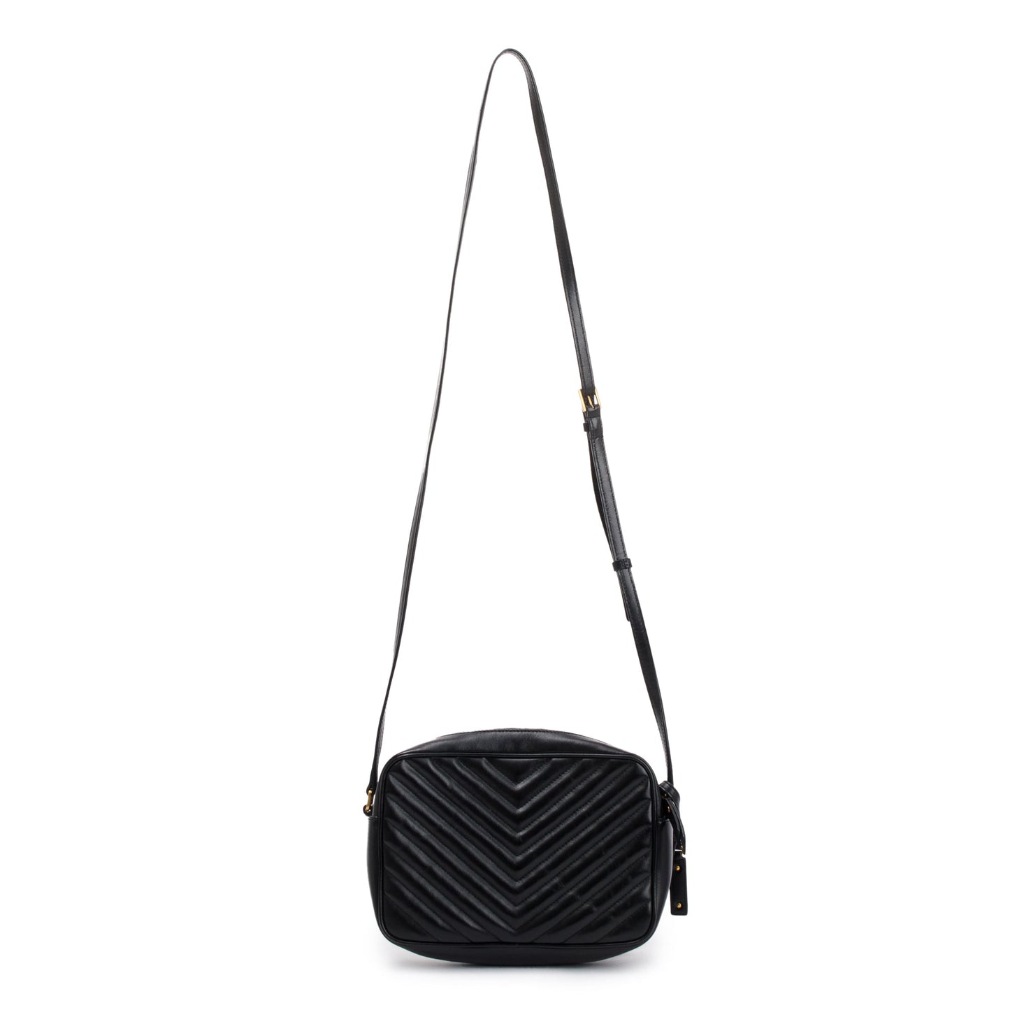 Saint Laurent Black Calfskin Leather Lou Camera Bag