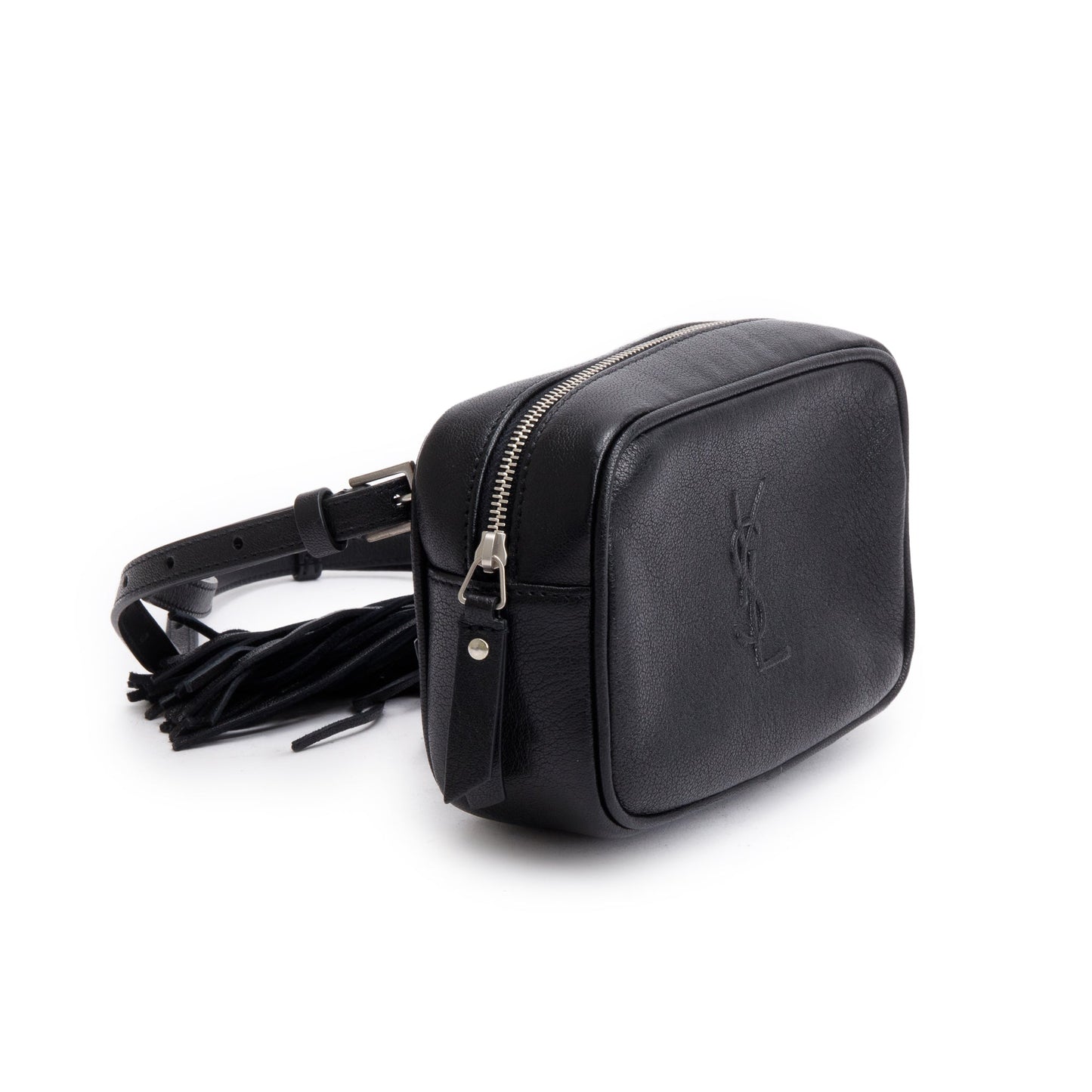 Saint Laurent Black Calskin Leather Lou Belt Bag