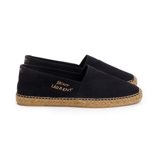 Saint Laurent Black Canvas Espadrilles, Size 45