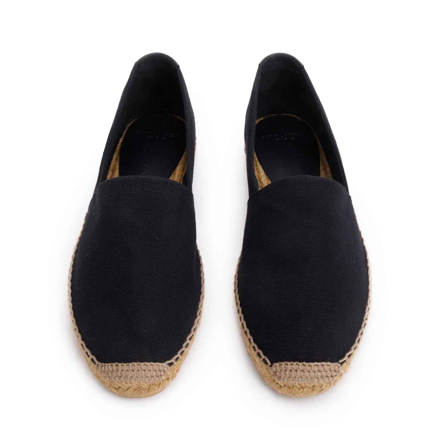 Saint Laurent Black Canvas Espadrilles, Size 45