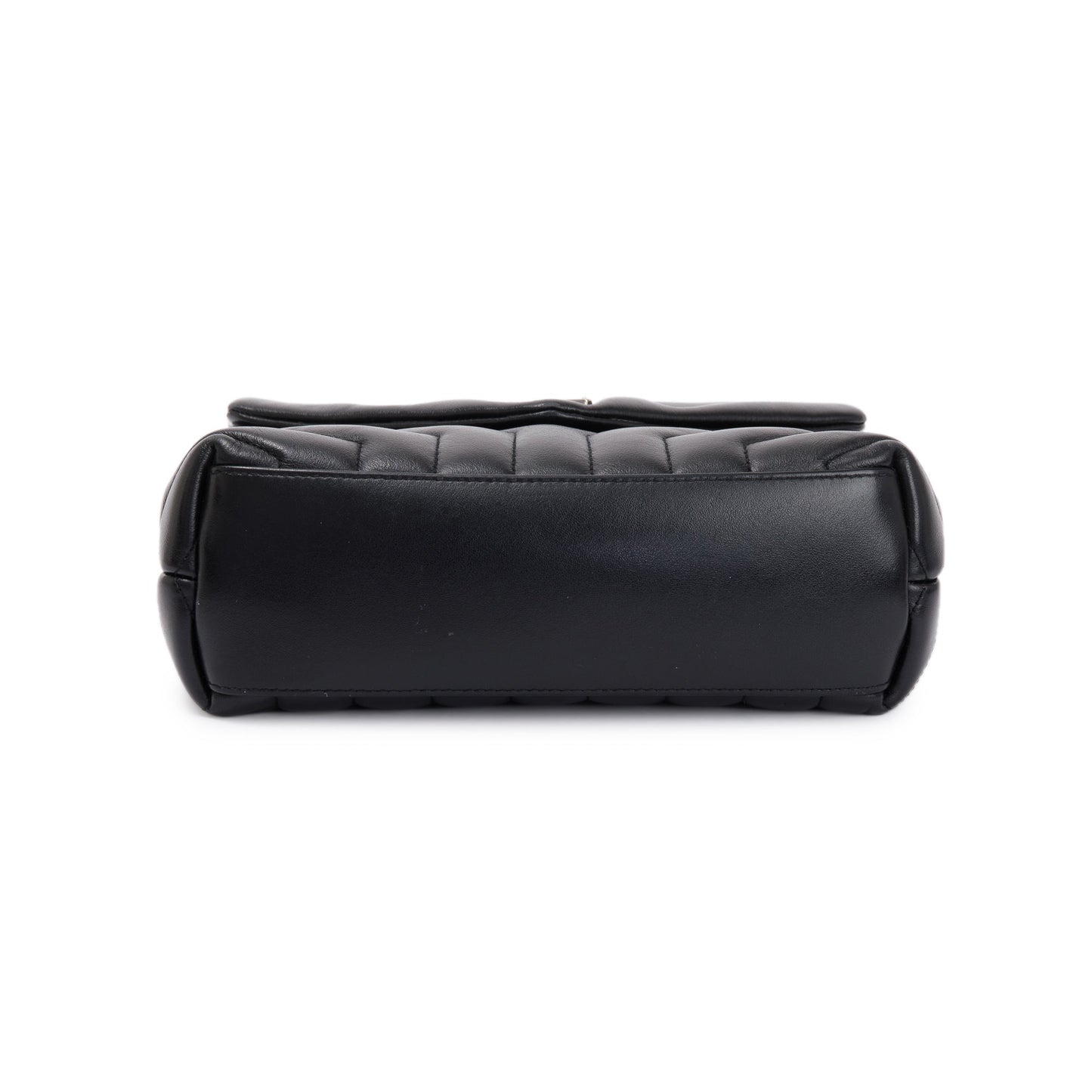 Saint Laurent Black Chevron Quilted Leather Small Loulou Shoulder Bag