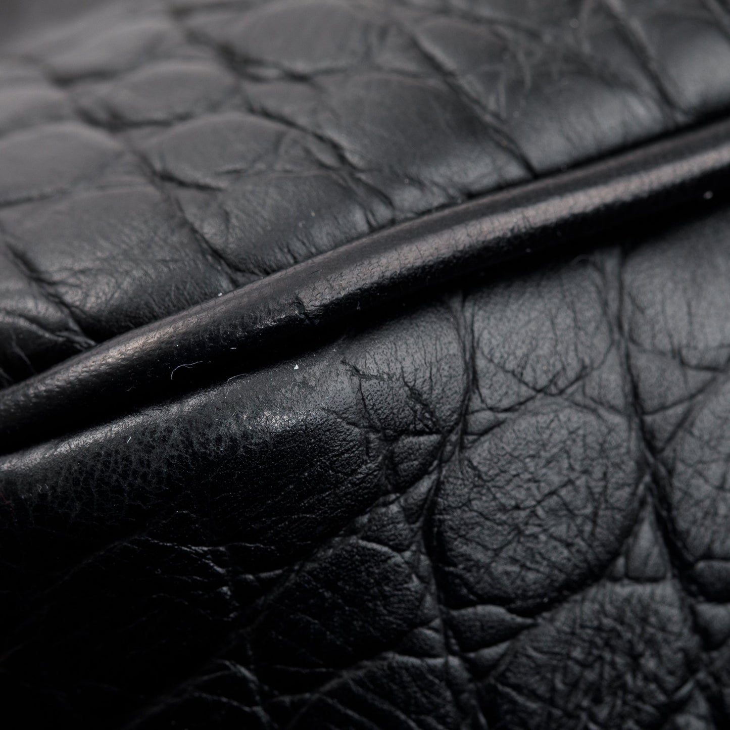 Saint Laurent Black Crocodile-Embossed Calfskin Leather City Backpack
