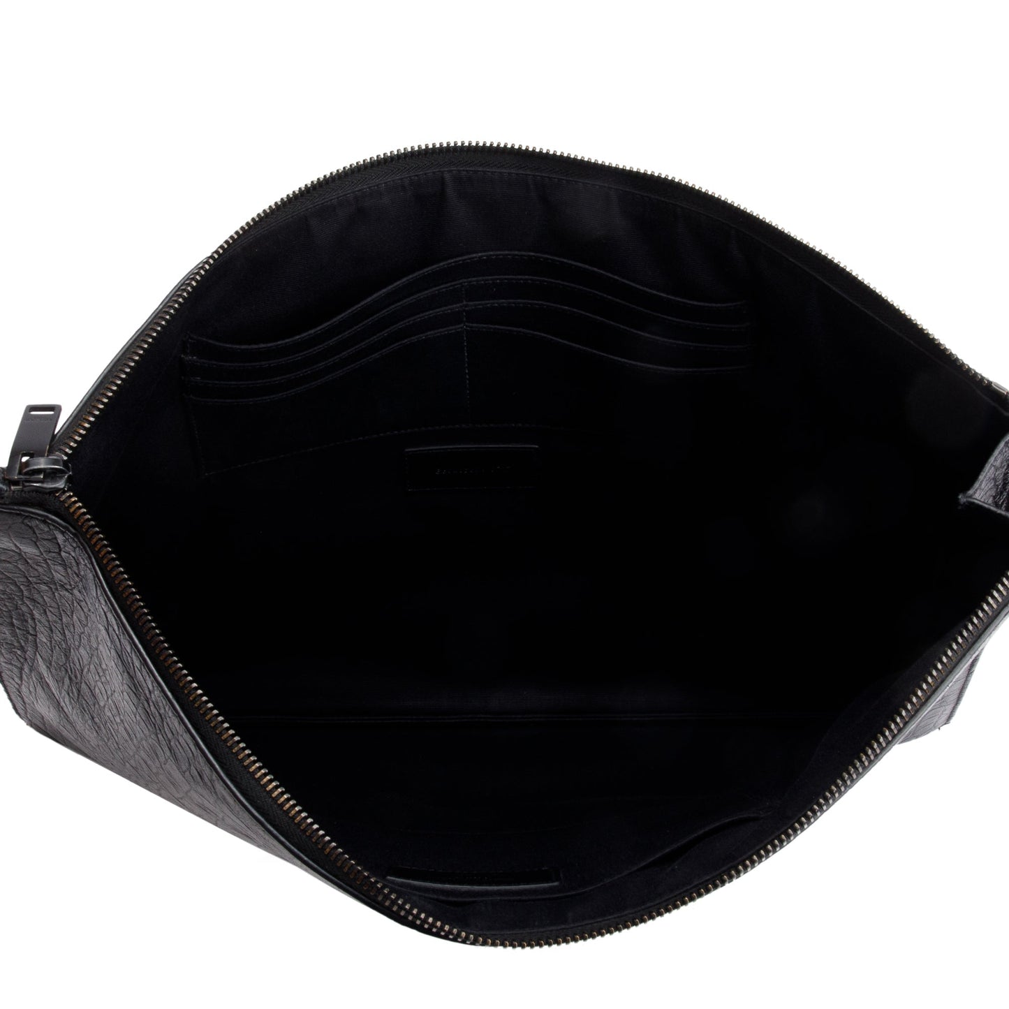 Saint Laurent Black Crocodile Embossed Monogram Document Holder